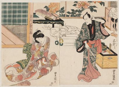 Utagawa Toyokuni I: Actors Ichikawa Sanshô (R) and Segawa Kikunojô (L) - Museum of Fine Arts