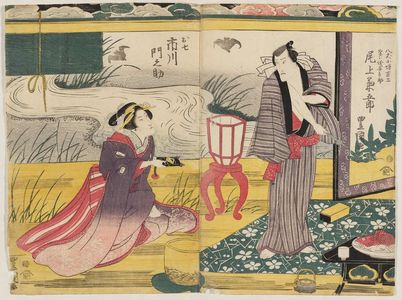 Utagawa Toyokuni I: Actors Onoe Kikugorô (R) and Ichikawa Monnosuke (L) - Museum of Fine Arts