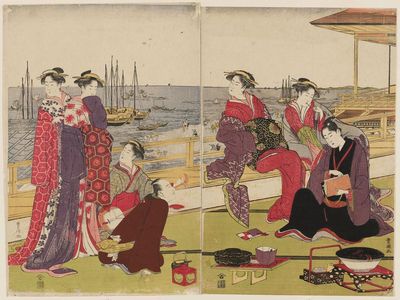 Utagawa Toyokuni I: Party at Shinagawa - Museum of Fine Arts