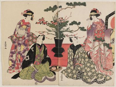 Utagawa Toyokuni I: Actor and Woman - Museum of Fine Arts