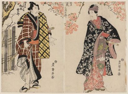 Utagawa Toyokuni I: Actors Bandô Mitsugorô (R) and Matsumoto Kôshirô (L) - Museum of Fine Arts