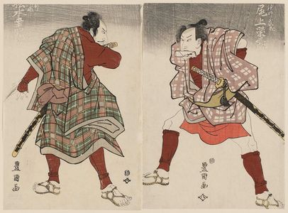 Utagawa Toyokuni I: Actors Onoe Eizaburô (R) and Matsumoto Kôshirô (L) - Museum of Fine Arts