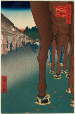 歌川広重: Naitô Shinjuku, Yotsuya (Yotsuya Naitô Shinjuku), from the series One Hundred Famous Views of Edo (Meisho Edo hyakkei) - ボストン美術館