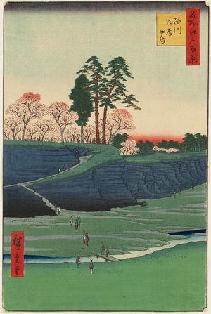 Utagawa Hiroshige: Goten-yama, Shinagawa (Shinagawa Goten-yama), from the series One Hundred Famous Views of Edo (Meisho Edo hyakkei) - Museum of Fine Arts