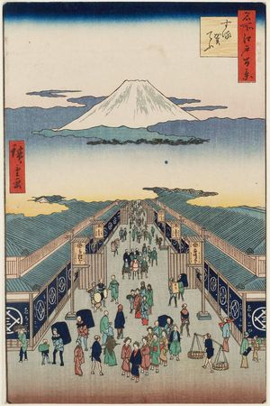 Utagawa Hiroshige, 歌川広重 (Utagawa Hiroshige I)による浮世絵「Suruga-chô, from the series One Hundred Famous Views of Edo (Meisho Edo hyakkei)」