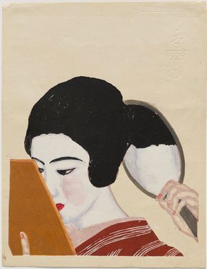 Onchi Koshiro: Girl with mirrors - Museum of Fine Arts