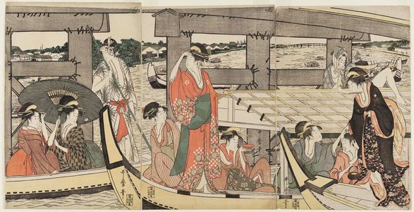 Kitagawa Utamaro: On Top of and beneath Ryôgoku Bridge - Museum of Fine Arts