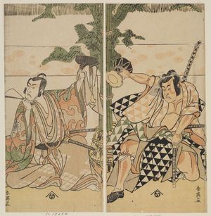 Katsukawa Shun'ei: Actors Ichikawa Monnosuke II as Soga no Goro and Matsumoto Koshiro IV as Suketsune - Museum of Fine Arts