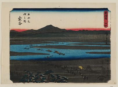 Utagawa Hiroshige: No. 24 - Shimada and Kanaya, from the series The Tôkaidô Road - The Fifty-three Stations (Tôkaidô - Gojûsan tsugi no uchi) - Museum of Fine Arts