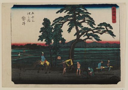 Utagawa Hiroshige: No. 27 - Fukuroi, from the series The Tôkaidô Road - The Fifty-three Stations (Tôkaidô - Gojûsan tsugi no uchi) - Museum of Fine Arts
