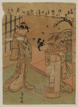 司馬江漢: Poem by Bun'ya no Yasuhide, from an untitled series of the Six Poetic Immortals (Rokkasen) - ボストン美術館