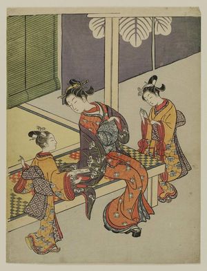 鈴木春信: Courtesan and Two Kamuro in the Yoshiwara - ボストン美術館