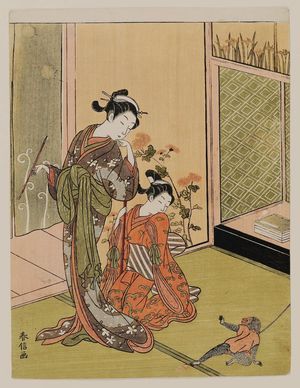 Suzuki Harunobu: Courtesan and Shinzô with a Pet Monkey - Museum of Fine Arts