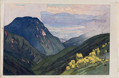 吉田博: Ôtenjo (Ôtenjodake yori [View from Ôtenjodake]), from the series Twelve Scenes in the Japan Alps (Nihon Arupusu jûni dai no uchi) - ボストン美術館