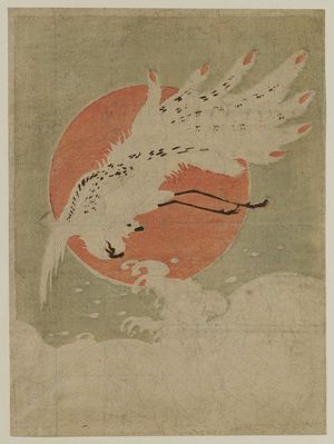 Isoda Koryusai: Phoenix Flying over Waves in Front of Sun - Museum of Fine Arts