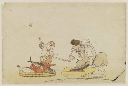 Isoda Koryusai: Ebisu Preparing Fish - Museum of Fine Arts