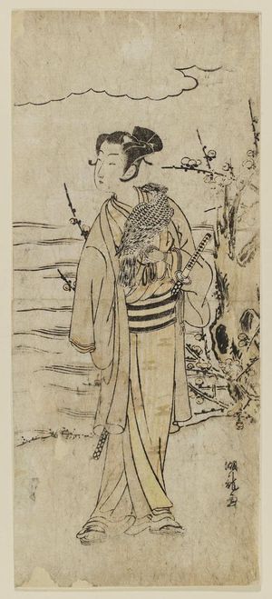 Isoda Koryusai: Young Man with Falcon - Museum of Fine Arts
