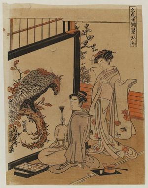Isoda Koryusai: Evening Bell of the Eagle (Washi no banshô), from the series Eight Indoor Views of Notable Birds (Meichô zashiki hakkei) - Museum of Fine Arts