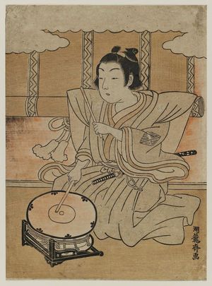 Isoda Koryusai: Child Playing Drum on Stand - Museum of Fine Arts