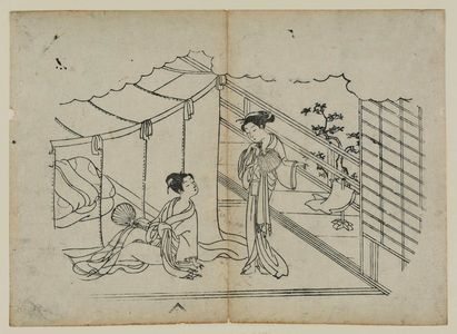 Ippitsusai Buncho, 一筆斉文調 (Ippitsusai Bunchô)による浮世絵「Courtesans」