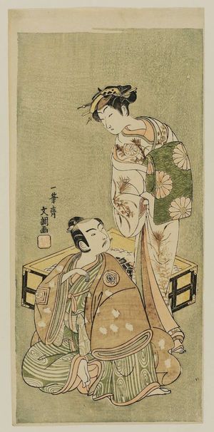 一筆斉文調: Actors Ichikawa Yaozô II and Segawa Kikunojô II - ボストン美術館