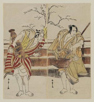 勝川春章: Actors Ôtani Hiroji III and Sawamura Sôjûrô III - ボストン美術館