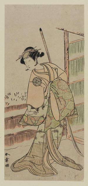 Katsukawa Shunsho: Actor Nakamura Tomijûrô as Sukenobu's Mistress Osaga - Museum of Fine Arts