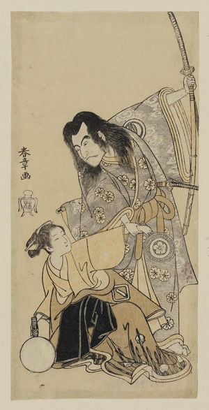 勝川春章: Actors Sawamura Sôjûrô II as Shunkan and Azuma Tôzô II as Oyasu - ボストン美術館