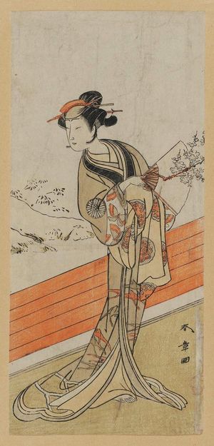 Katsukawa Shunsho: Actor Nakamura Tomijûrô as Osaga - Museum of Fine Arts