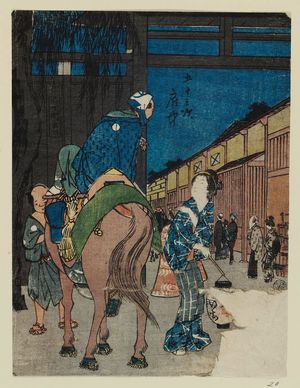 Utagawa Hiroshige: Fuchû, from the series Fifty-three Stations [of the Tôkaidô Road] (Gojûsan tsugi), also known as the Jinbutsu Tôkaidô - Museum of Fine Arts