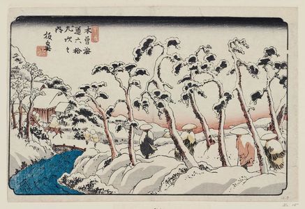 Keisai Eisen: No. 15, Itahana, from the series The Sixty-nine Stations of the Kisokaidô Road (Kisokaidô rokujûkyû tsugi no uchi) - Museum of Fine Arts