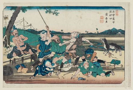 Keisai Eisen: No. 23, Iwamurata, from the series The [Sixty-nine Stations of the] Kisokaidô Road (here called Kiso dôchû) - Museum of Fine Arts