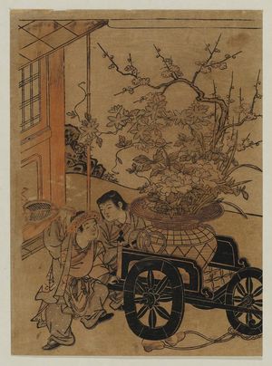 北尾重政: Chinese Boys and Flower Cart - ボストン美術館