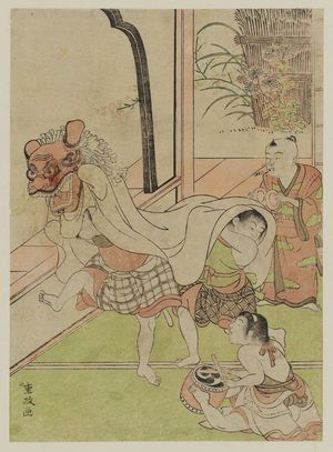 Kitao Shigemasa: Lion Dance by Children - Museum of Fine Arts