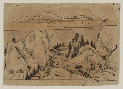北尾重政: Winter landscape. Series: Shokoku Meisho. - ボストン美術館