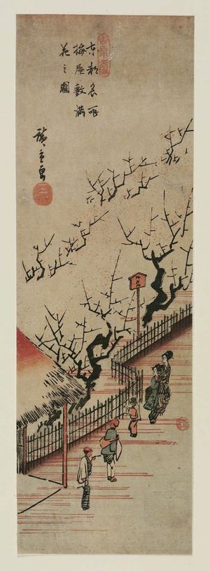 Utagawa Hiroshige: Plum Garden in Full Bloom (Ume yashiki manka no zu), from the series Famous Views of the Eastern Capital (Tôto meisho) - Museum of Fine Arts