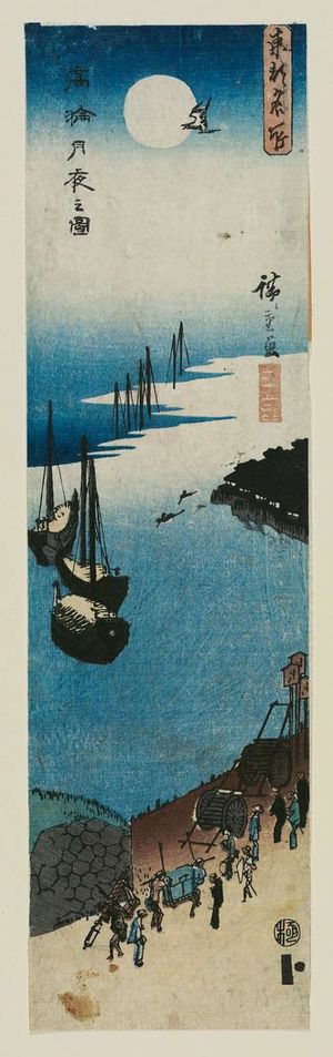 Utagawa Hiroshige: Moonlit Evening at Takanawa (Takanawa tsukiyo no zu), from the series Famous Places in the Eastern Capital (Tôto meisho) - Museum of Fine Arts