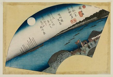 Utagawa Hiroshige: Autumn Moon at Takanawa (Takanawa shûgetsu), from the series Eight Views of the Eastern Capital (Tôto hakkei) - Museum of Fine Arts