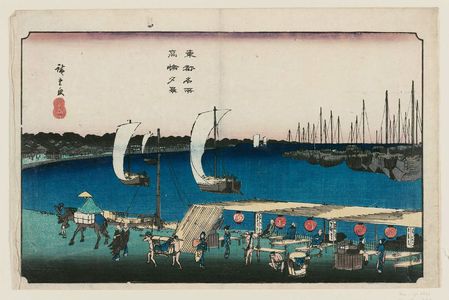 Utagawa Hiroshige: Evening View of Takanawa (Takanawa yûkei), from the series Famous Places in the Eastern Capital (Tôto meisho) - Museum of Fine Arts