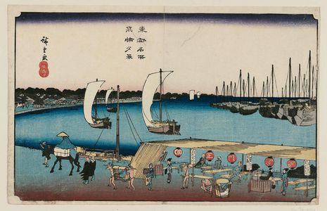 Utagawa Hiroshige: Evening View of Takanawa (Takanawa yûkei), from the series Famous Places in the Eastern Capital (Tôto meisho) - Museum of Fine Arts