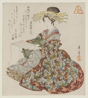 Yashima Gakutei: Kyoto: Courtesan of the Shimabara, from an untitled series of The Three Cities - Museum of Fine Arts