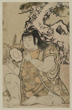 Kitao Shigemasa: Boy Playing a Hand Drum - Museum of Fine Arts
