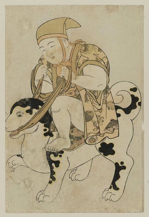 Kitao Shigemasa: Child Riding a Dog - Museum of Fine Arts