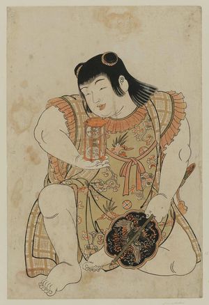 Kitao Shigemasa: Sunadokei. Boy holding toys - Museum of Fine Arts