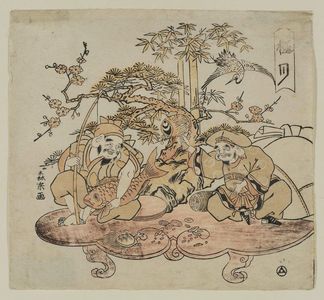 Morino Sôgyoku: The Twelfth Month (Gokugetsu): Daikoku and Ebisu, from an untitled series of the Seven Gods of Good Fortune in the Twelve Months - Museum of Fine Arts
