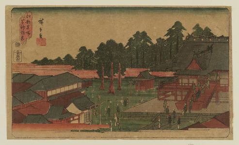 歌川広重: Shinmei Shrine in Shiba (Shiba Shinmeigû), from the series Famous Places in Edo (Kôto meisho) - ボストン美術館