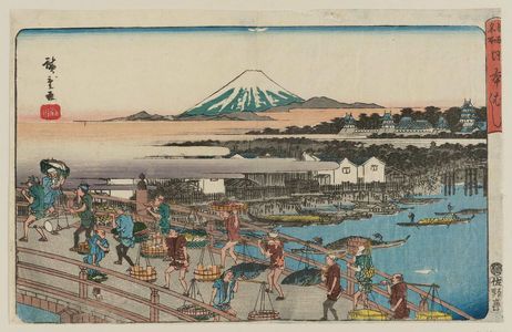 Utagawa Hiroshige: Nihonbashi, from the series Famous Places in Edo (Kôto meisho) - Museum of Fine Arts