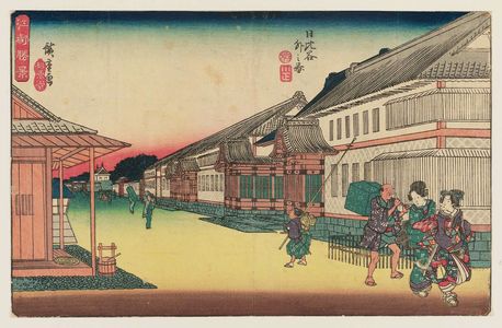 Utagawa Hiroshige: Outside Hibiya (Hibiya soto no zu), from the series Fine Views of Edo (Kôto shôkei) - Museum of Fine Arts