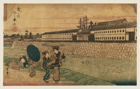 Utagawa Hiroshige: Outside the Toranomon Gate (Toranomon soto no zu), from the series Fine Views of Edo (Kôto shôkei) - Museum of Fine Arts