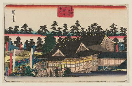 Utagawa Hiroshige: Festival at the Shiba Shinmei Shrine (Shiba Shinmei sairei), from the series Famous Places in the Eastern Capital (Tôto meisho) - Museum of Fine Arts